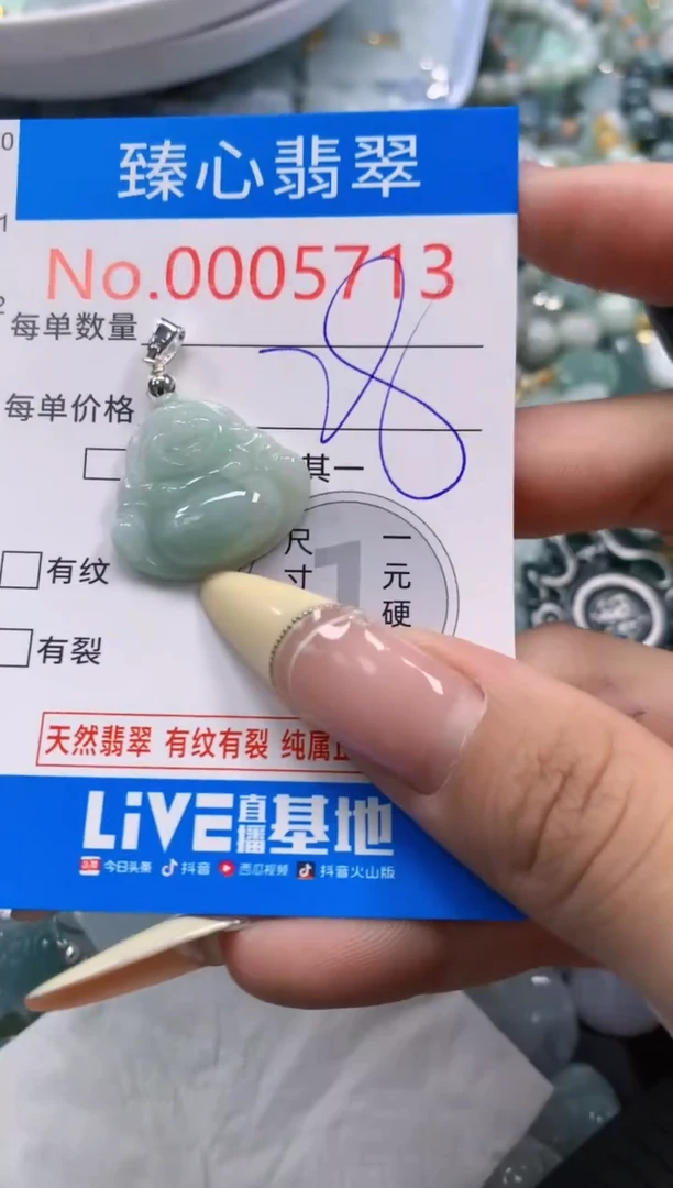 翡翠未镶嵌颈饰含绳0005713