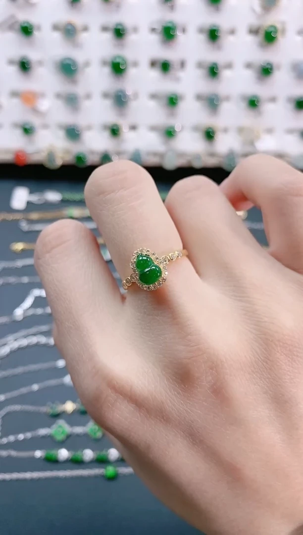 【闪购商品】翡翠戒指银S925镶嵌天然翡翠