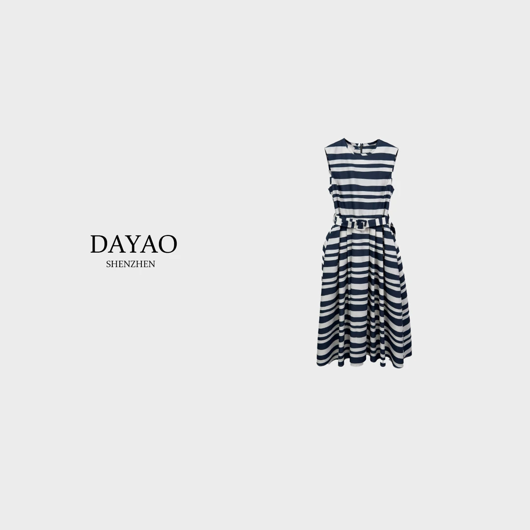 「DAYAO」时尚新款名媛百搭收腰拼接连衣裙轻奢高端女装WY24568
