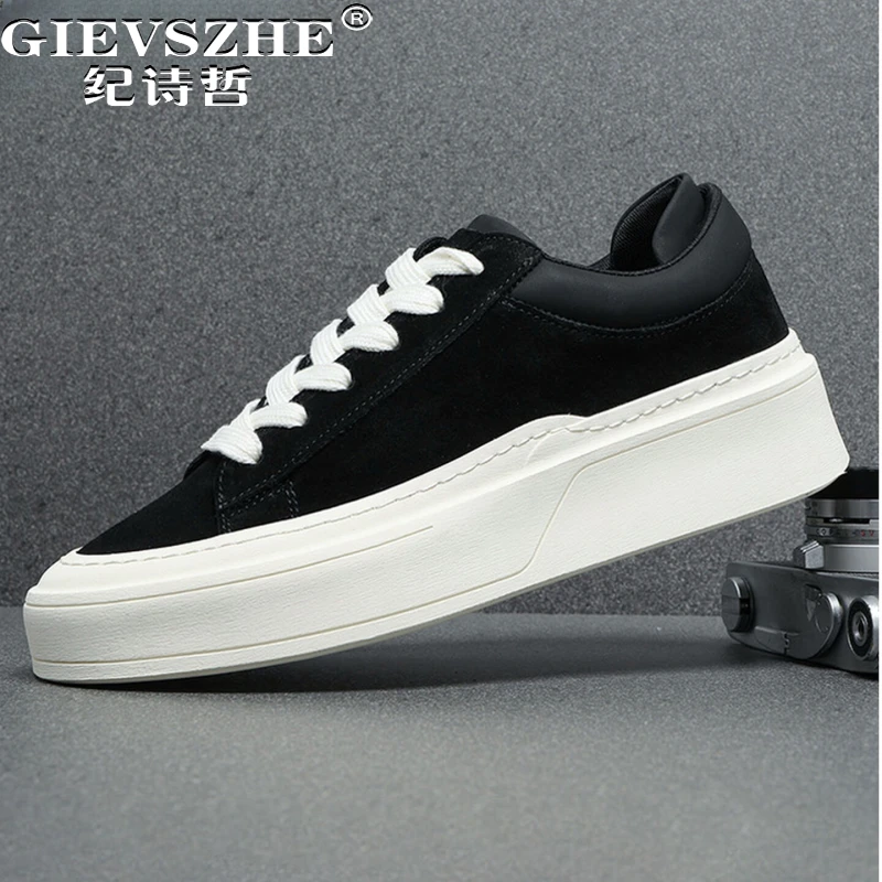 纪诗哲男鞋厚底轻便透气运动鞋子男款潮流简约休闲鞋时尚百搭板鞋