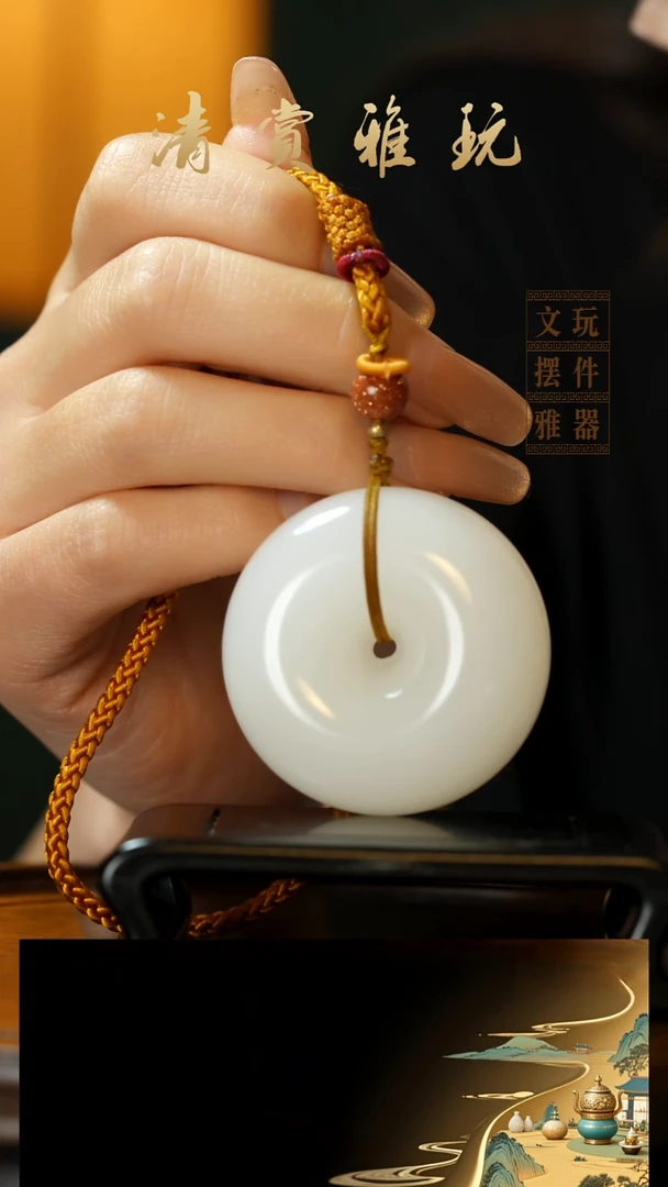 玉《平安扣》手把件摆件