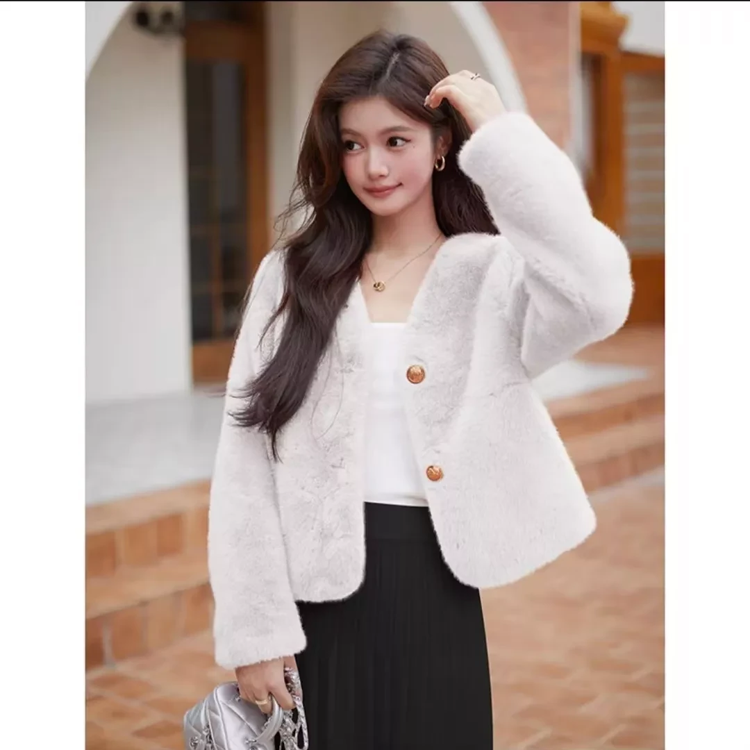 轻奢小香风雪兰貂皮草外套061101QH