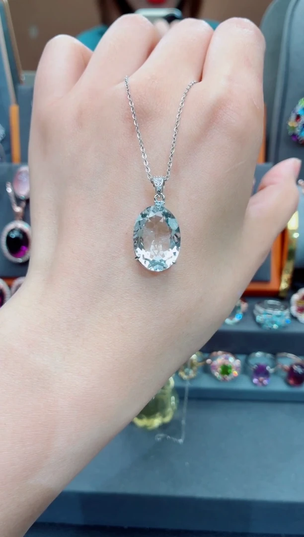 吊坠(赠链)银S925镶嵌水晶水晶吊坠