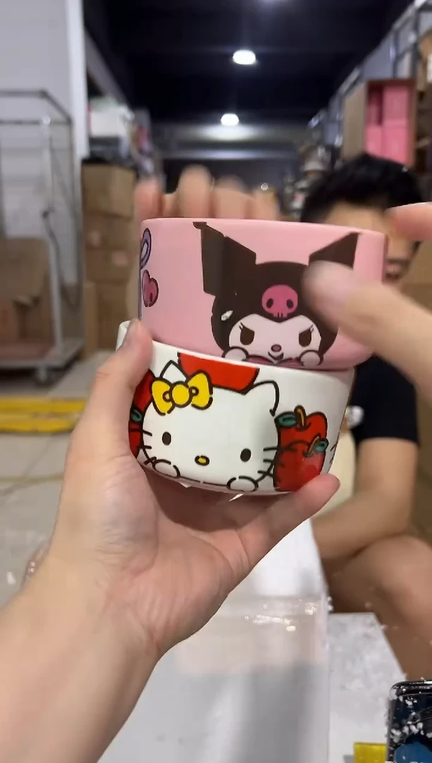 瓷片kt猫碗加库洛米碗