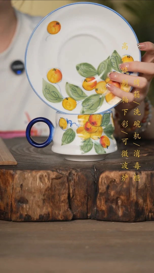 瓷片景德镇高温釉下彩可微波烤箱洗碗机