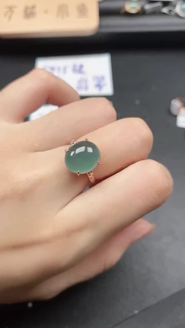 翡翠戒指银S925镶嵌51511