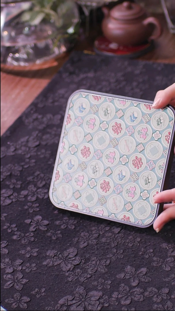 壹藏贰宝四艺图图案大垫子一片