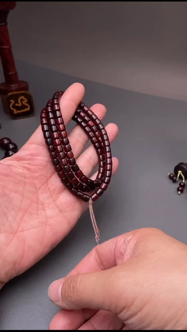 小叶紫檀印度小叶紫檀精工6.3x7mm念珠