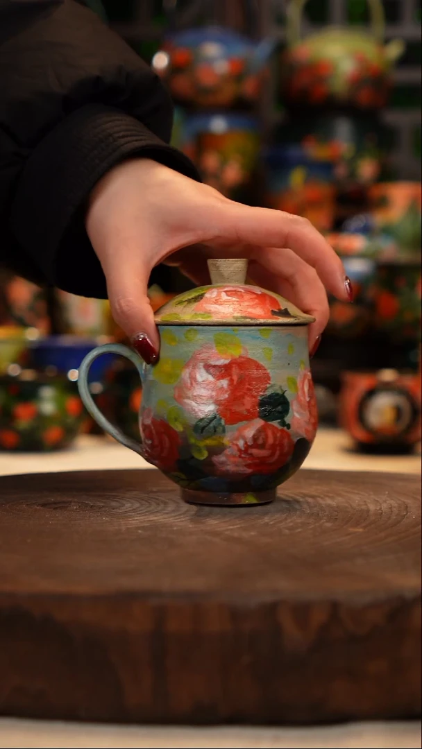 油画  釉下彩   杯子