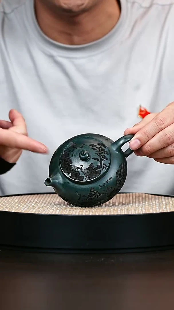 茶壶紫砂达蜡青寒江