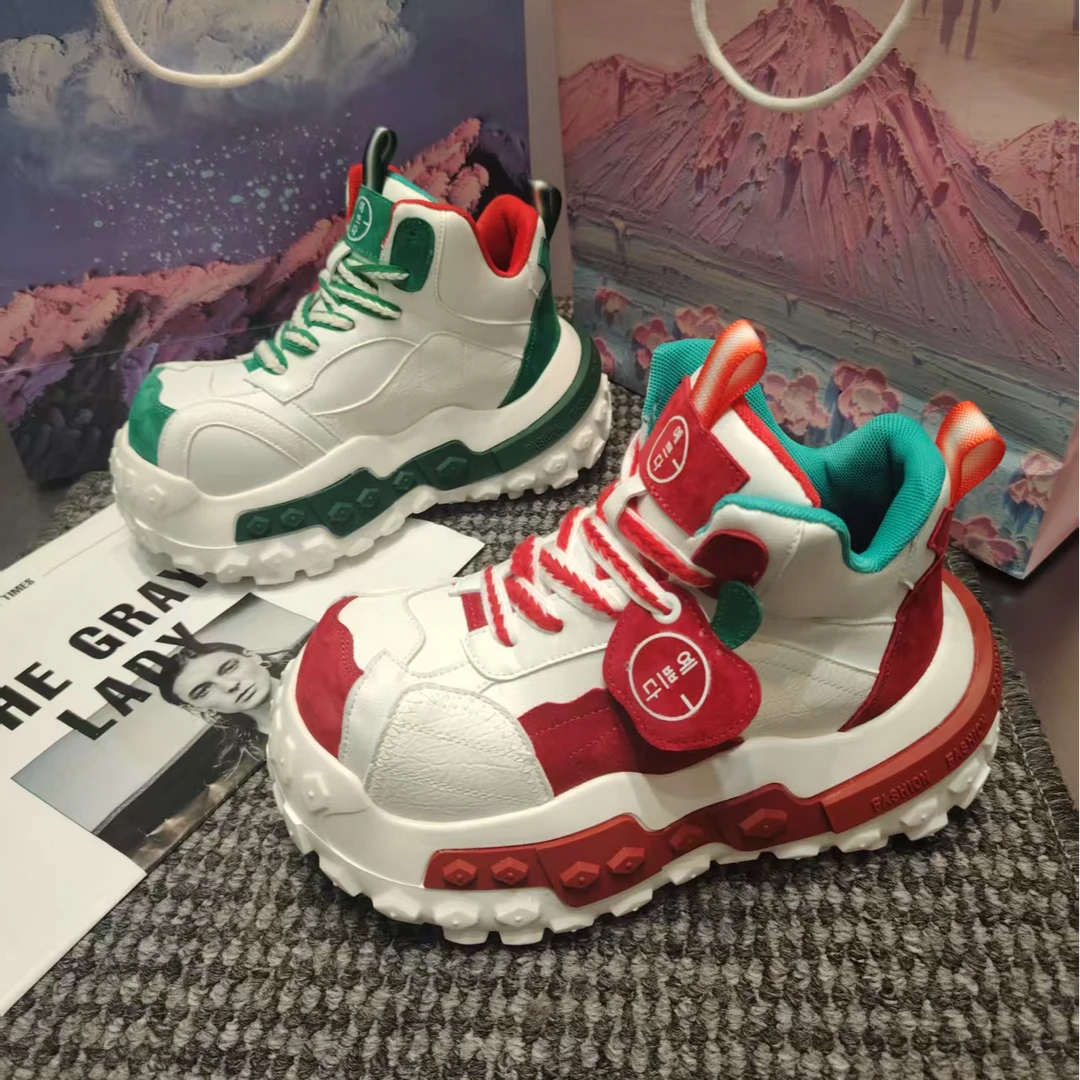 【SYQ】2026早春新款复古拼色轮胎老爹鞋韩版百搭时尚爆款休闲鸳鸯