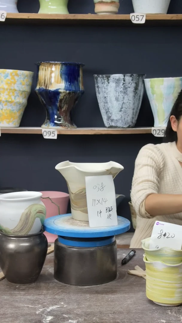 雯*江西景德镇花盆微瑕038
