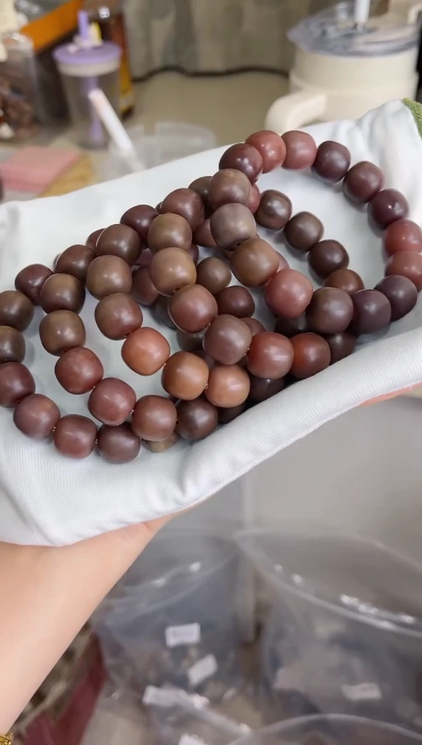 菩提根/象牙果手串v31紫美人·干磨桶珠14*15手串