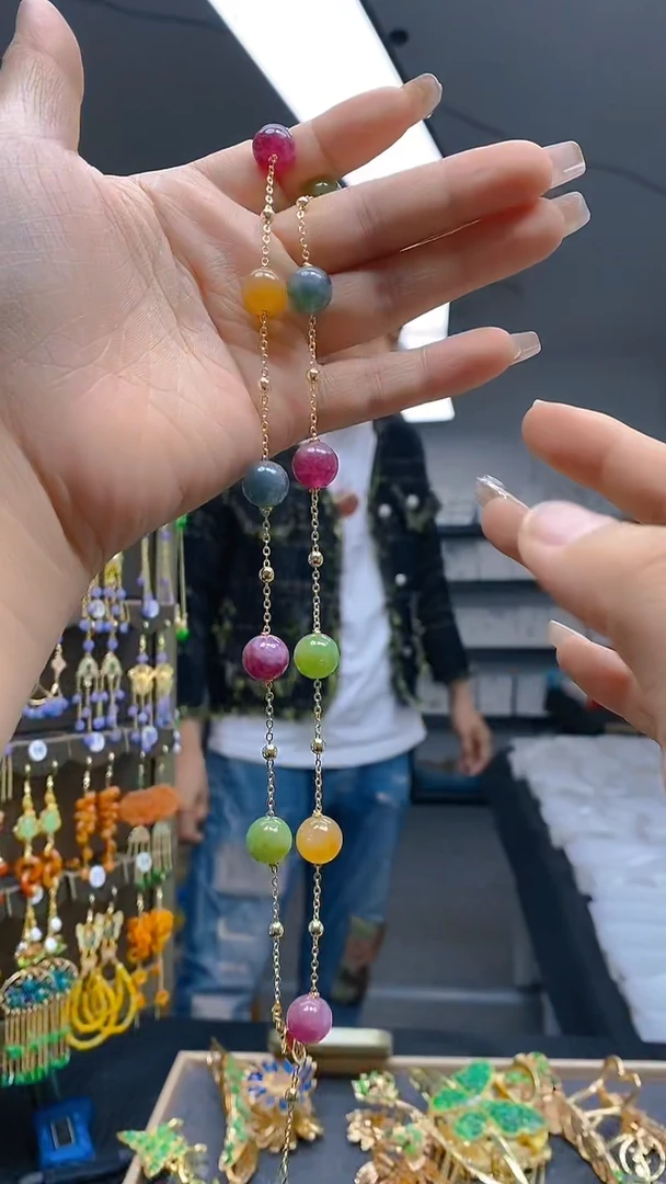 【闪购商品】碧玺耳饰合金15锁骨链