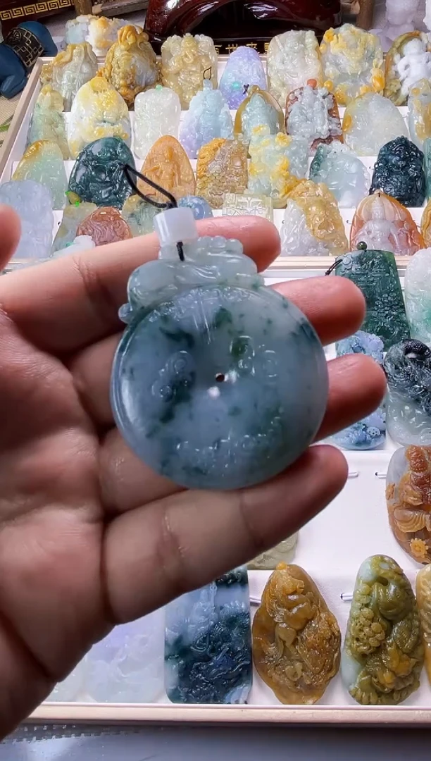 未镶嵌定制翡翠善*毛货定制仿古平安扣 不退不换