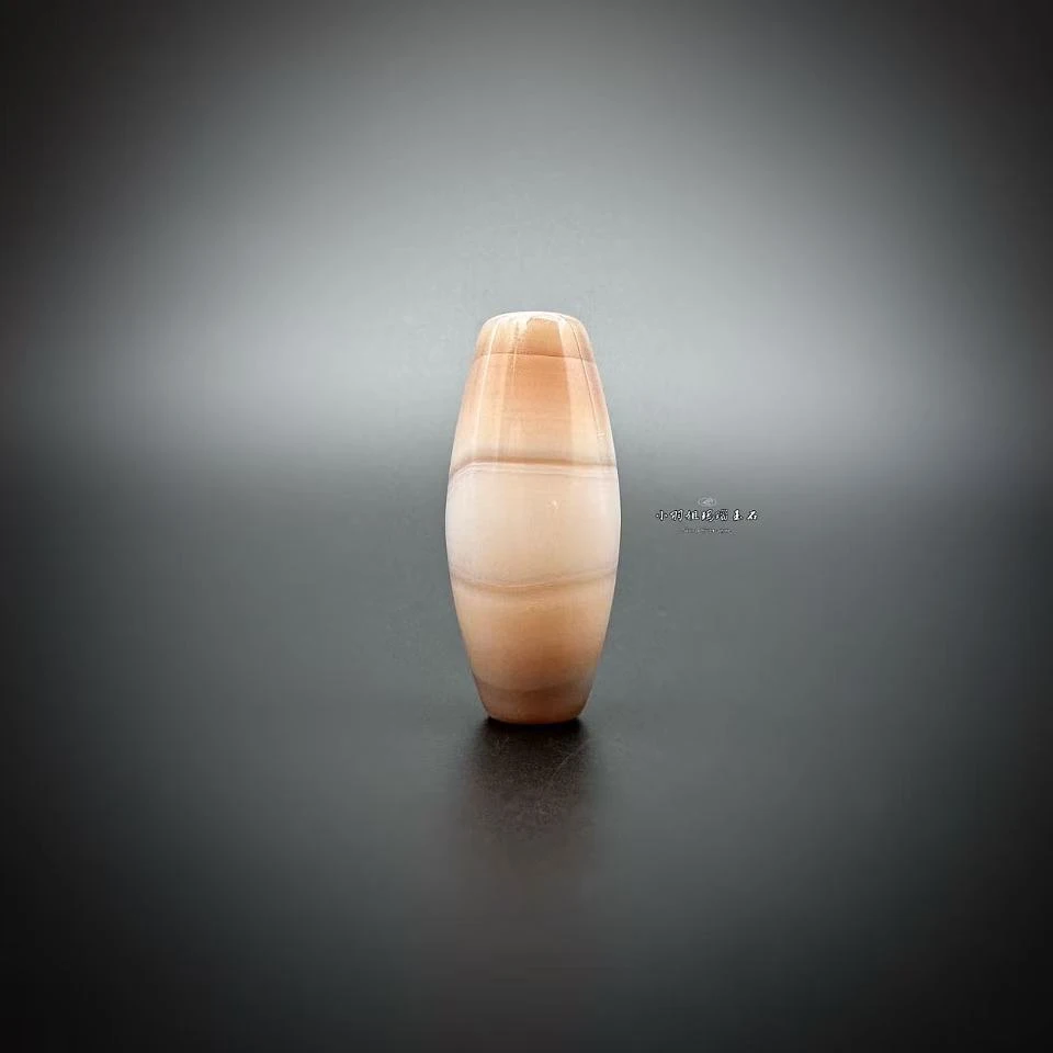天然玛瑙粉珠勒子 双线玛瑙勒子 尺寸 35.9*15.7