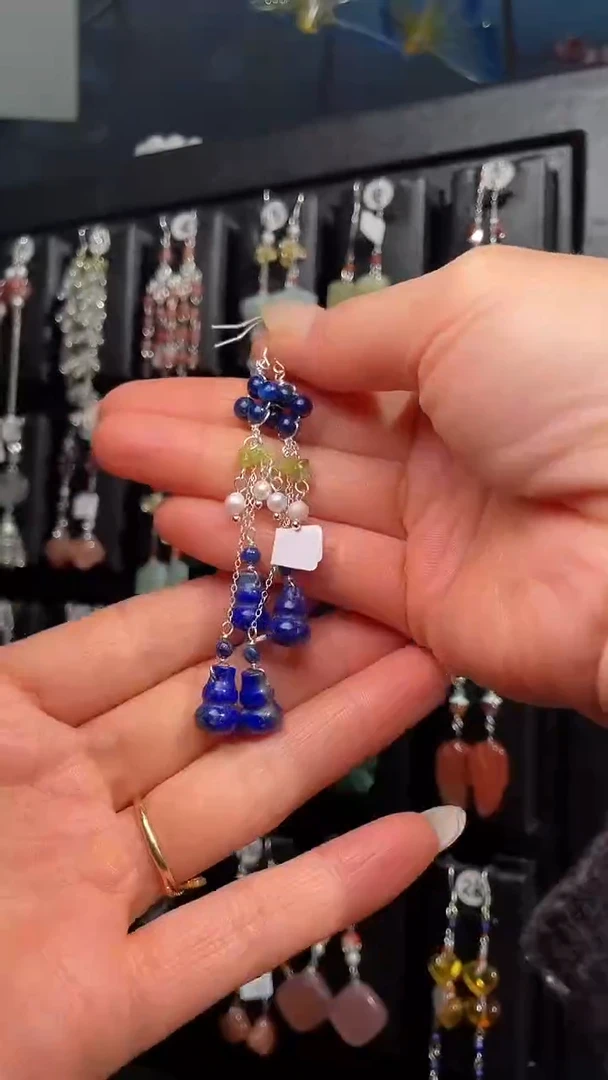 银S925镶嵌耳饰紫晶青* 青玥