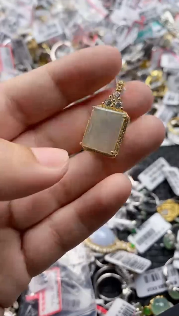 翡翠戒指银S925镶嵌333     2