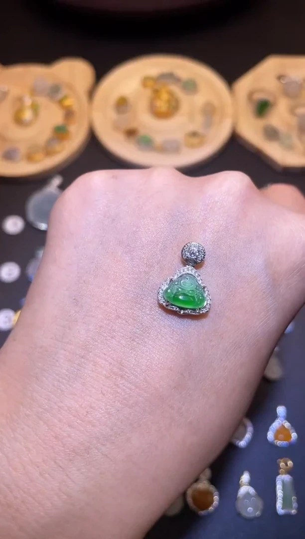 吊坠(不含链)银S925镶嵌翡翠1