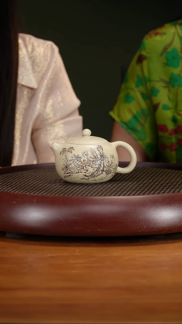 茶壶紫砂75CH西施 玉石本绿180cc