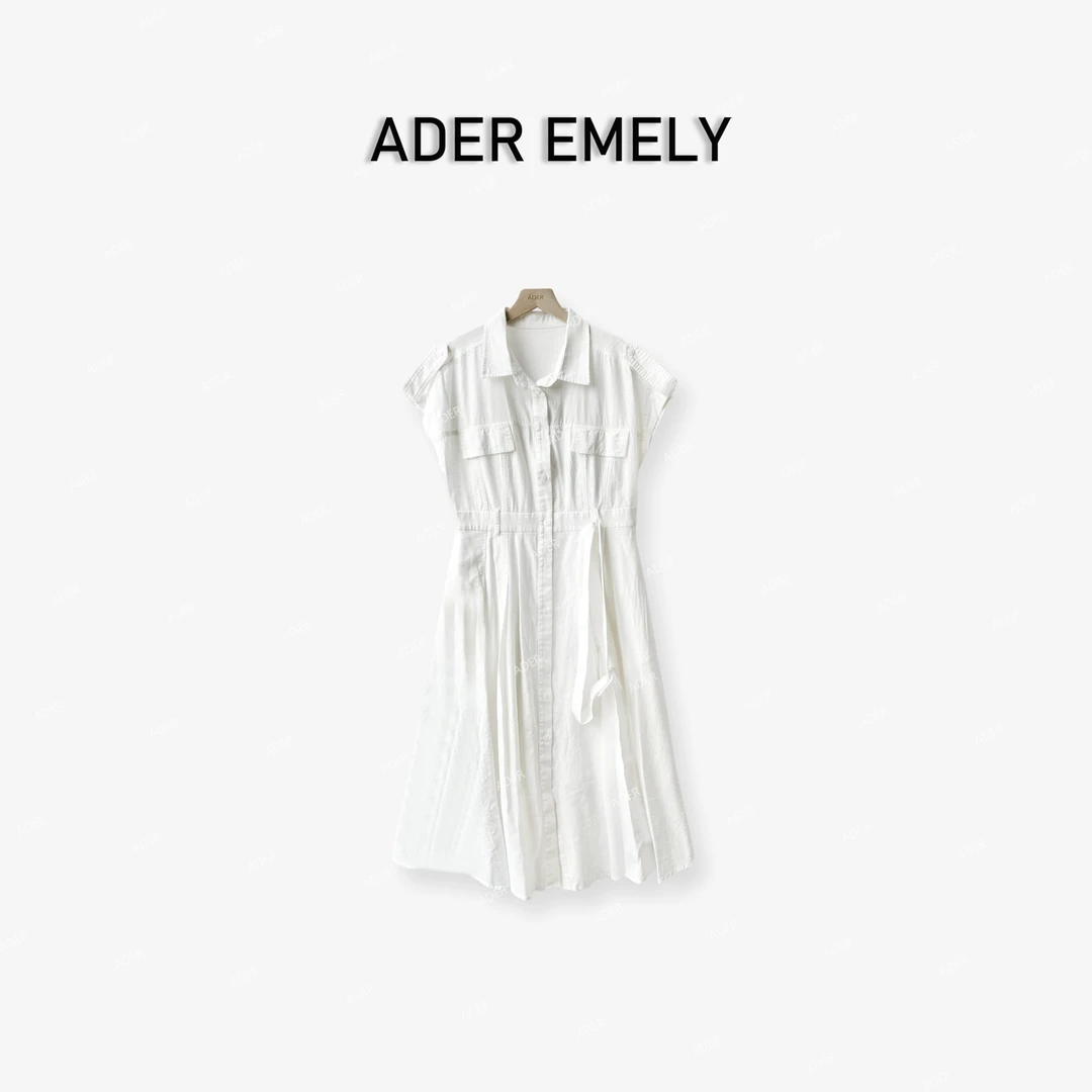 ADER EMELY/2025亚麻连衣裙"655-WD2175