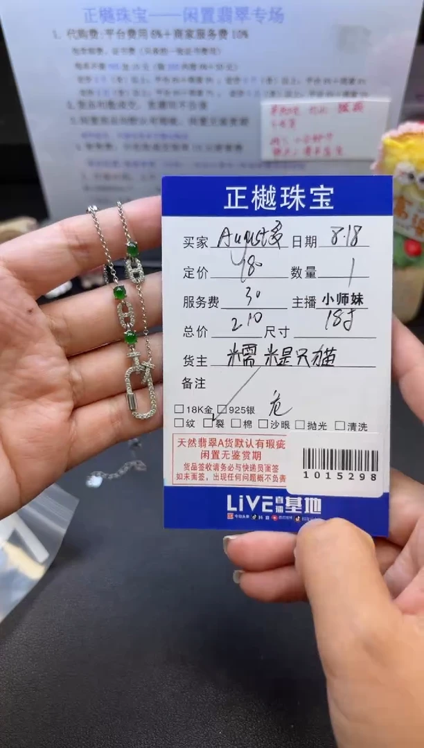 翡翠银S925镶嵌项链A****至ZYZB-1015298
