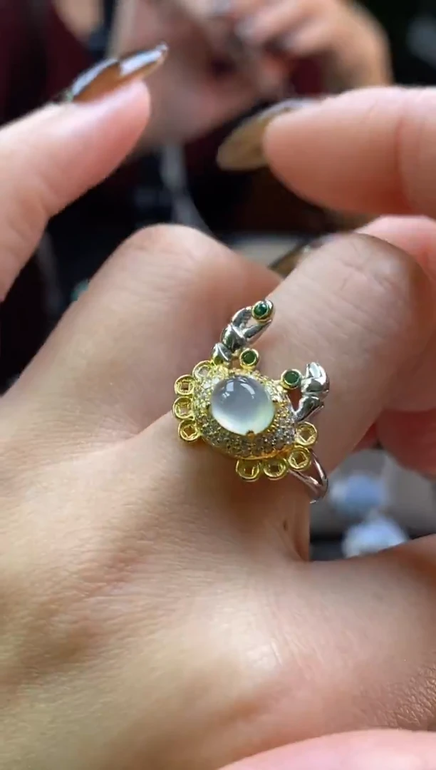 颈饰银S925镶嵌翡翠净货15290