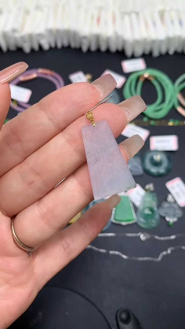 翡翠18K金镶嵌吊坠(不含链)MS193212