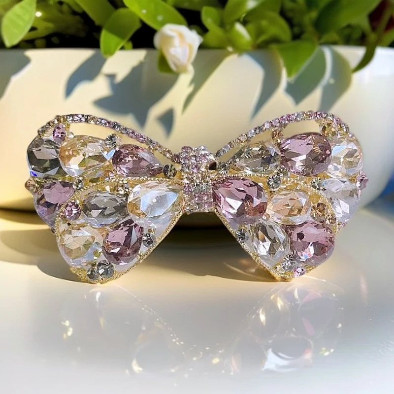 大号弹簧夹横夹发卡头发夹子妈妈款水晶款发量多大发夹新款后脑勺