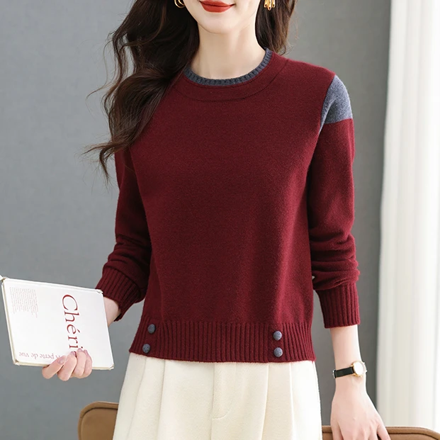 【绵羊毛】秋冬爆款女装半高领套头百搭保暖内搭打底衫圆领加厚上衣