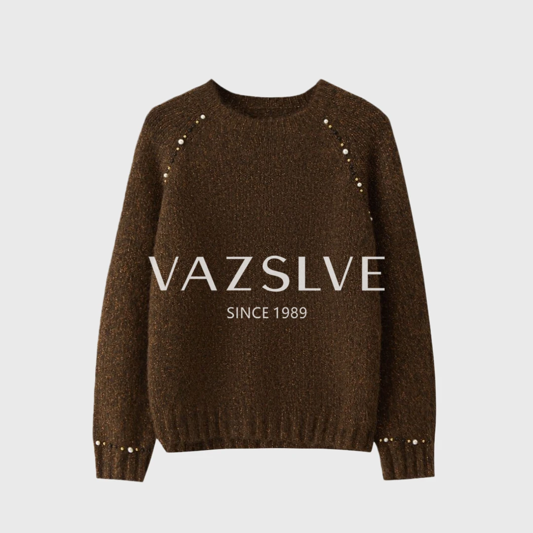 【VAZSLVE/全新奢品】捡漏 金线羊毛+兔毛+羊驼毛圆领毛衣msl1302