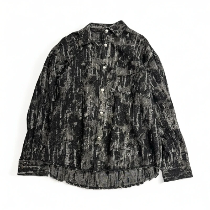 日系复古国风工装翻领夹克男士春秋季百搭衬衫式外套5631