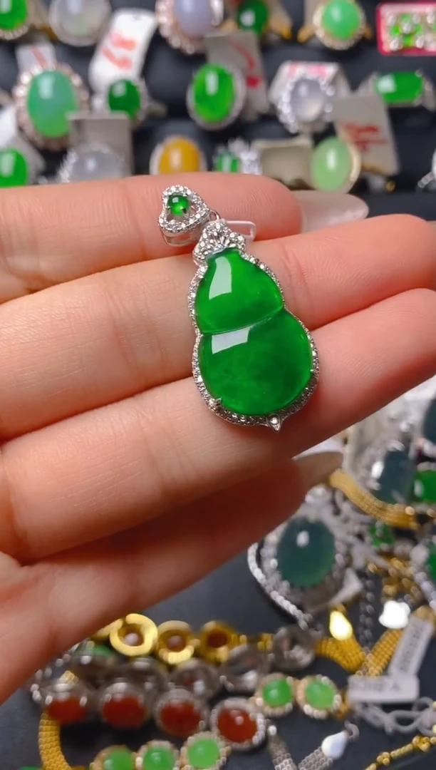 【闪购商品】翡翠戒指银S925镶嵌天然A货翡翠1