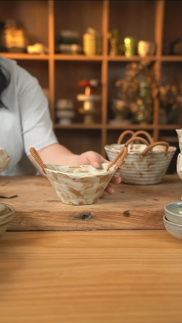 粉影系列的麻绳元宝桶【壶