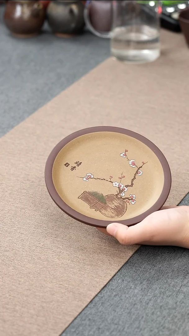 紫砂茶宠暗香壶承