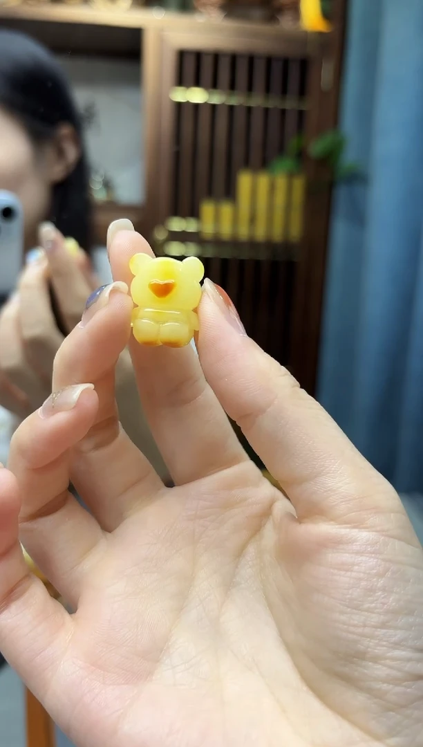 裸石蜜蜡未镶嵌石*蜜蜡小熊配饰GW