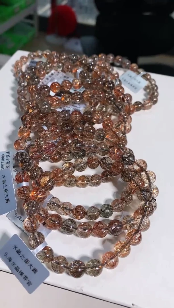 【闪购商品】水晶手链未镶嵌7.8-8mm黑金超手链多样性发一