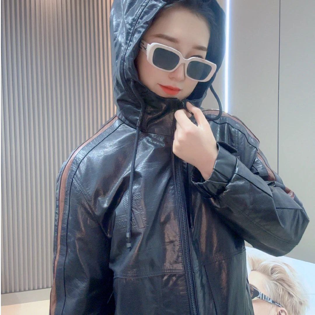 【煜朗男装】‘’高配鹅绒‘’厚款连帽黑色真皮鹅绒皮羽绒内胆可脱卸2