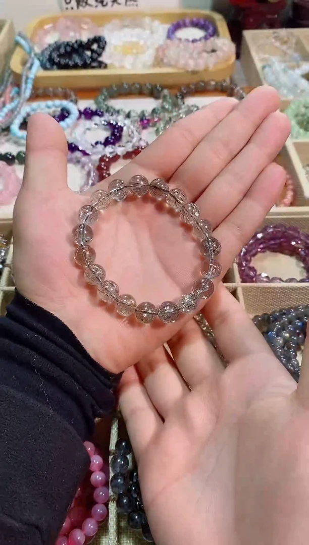 【闪购商品】水晶手链未镶嵌黑金超七11m+ (多样性发其一）