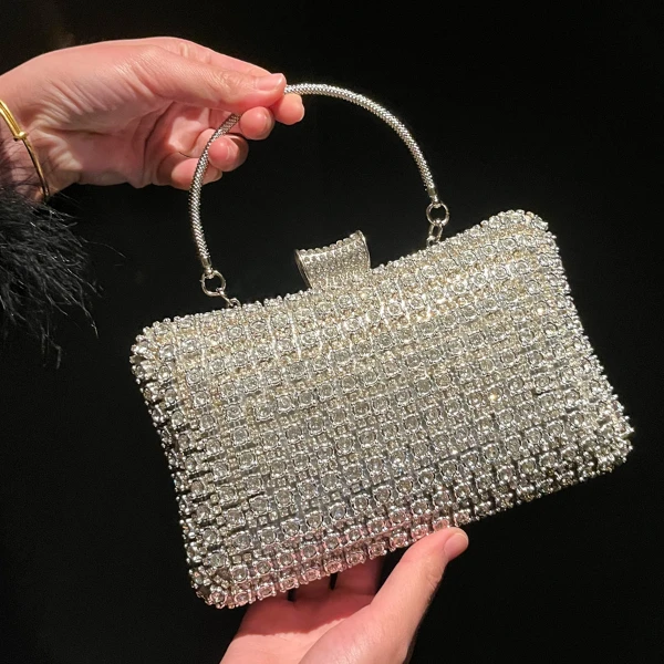2024新款手提包宴会名媛轻奢晚宴包手拿包女士镶钻斜挎包手提包女
