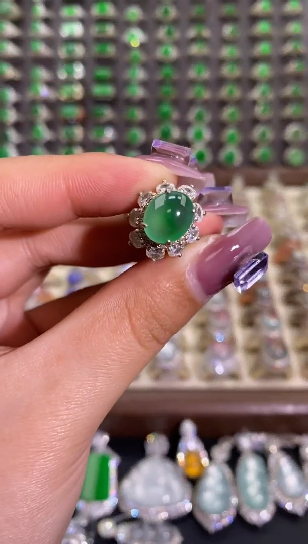 未镶嵌戒指翡翠天然缅甸A货翡翠未镶嵌 粉丝福利