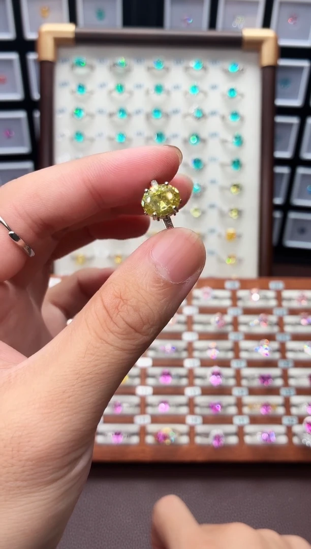 银S925镶嵌戒指金绿宝石111