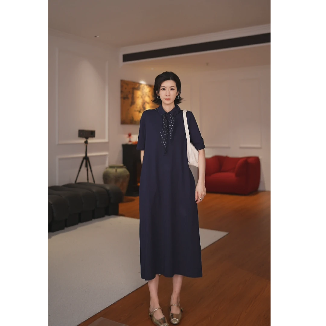 GU JIFEN｜伦敦日记｜清凉透气舒适显瘦气质连衣裙 X56216