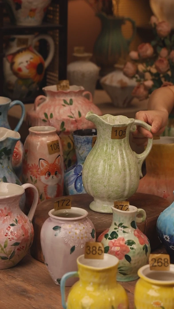 陶瓷105景德镇设计师手作花器摆件侘寂风