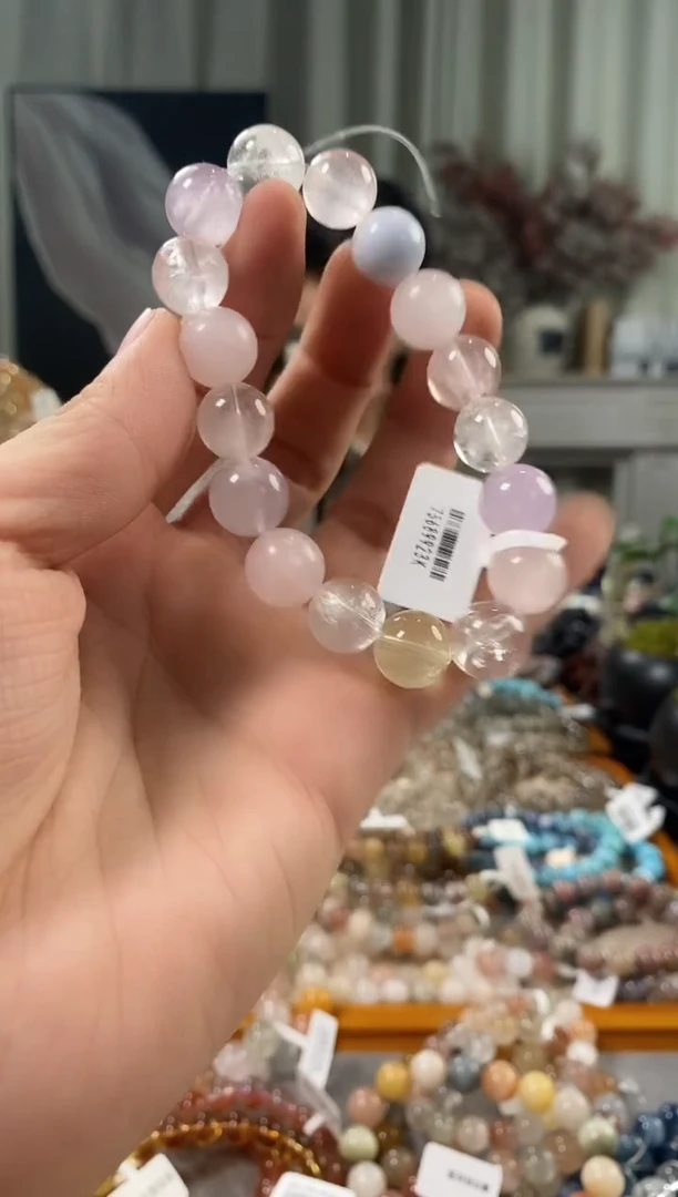 未镶嵌手链水晶粉水晶