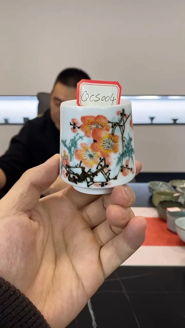 【闪购商品】紫砂茶杯QCS004 釉中彩 戴李平制