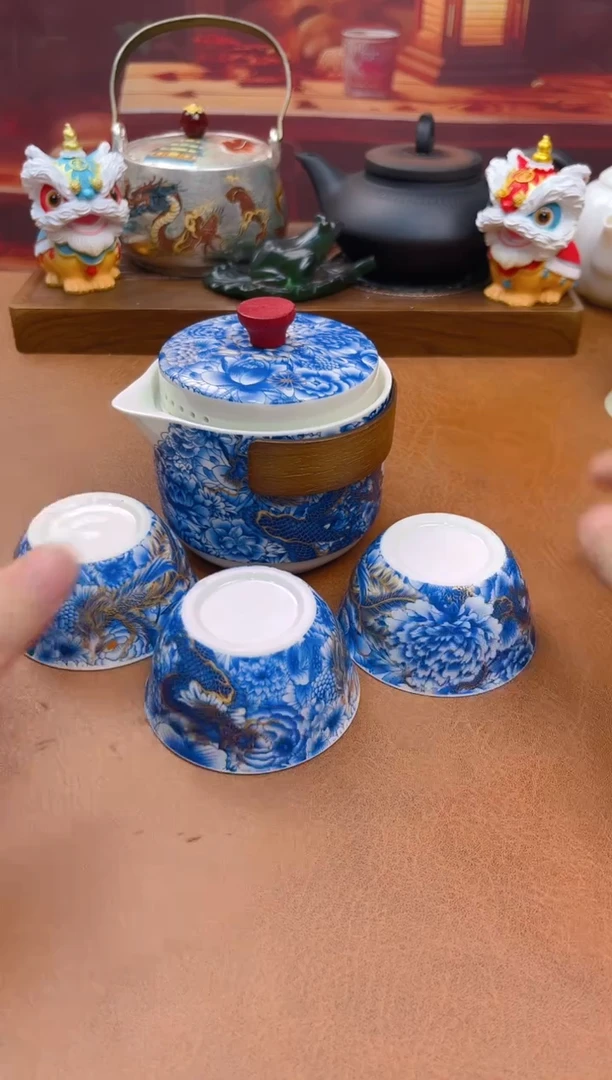 陶瓷茶具摆件旅行套组