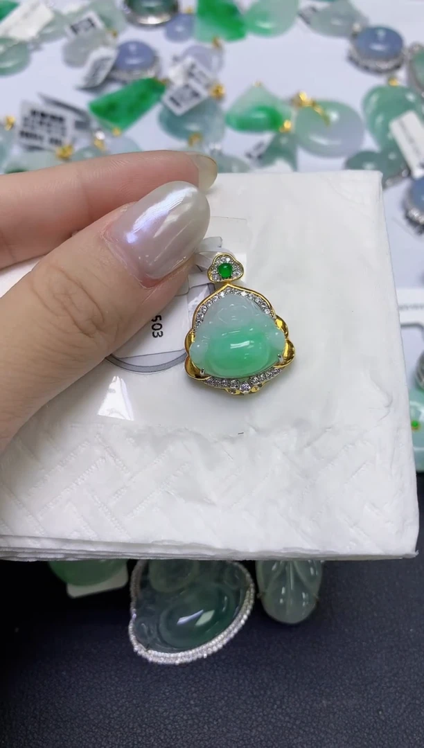 颈饰未镶嵌翡翠天然缅甸翡翠A货百元以上9元证书费自理