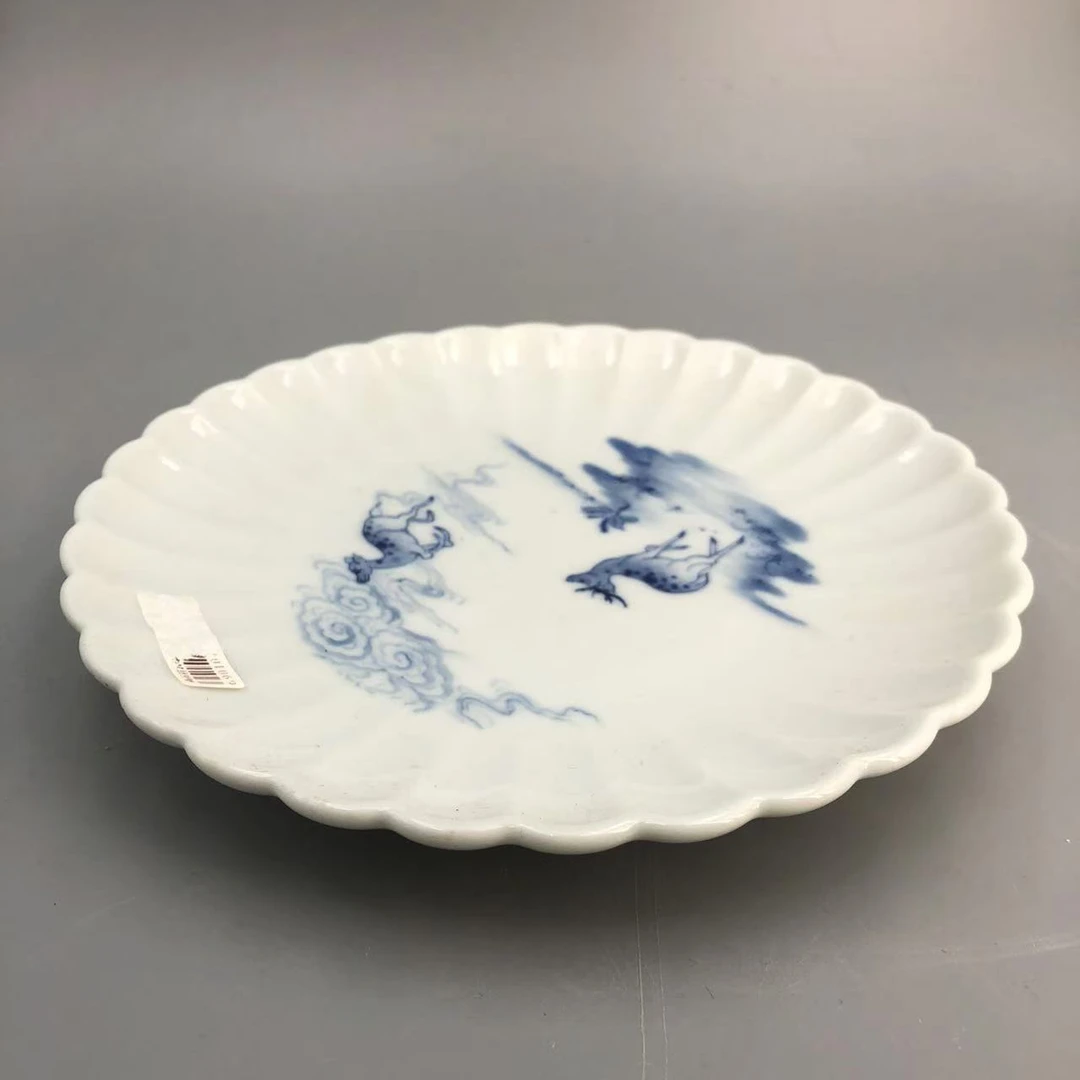 【南昌广电优选】青花祥云瑞鹿菊瓣壶承 cqmc0013
