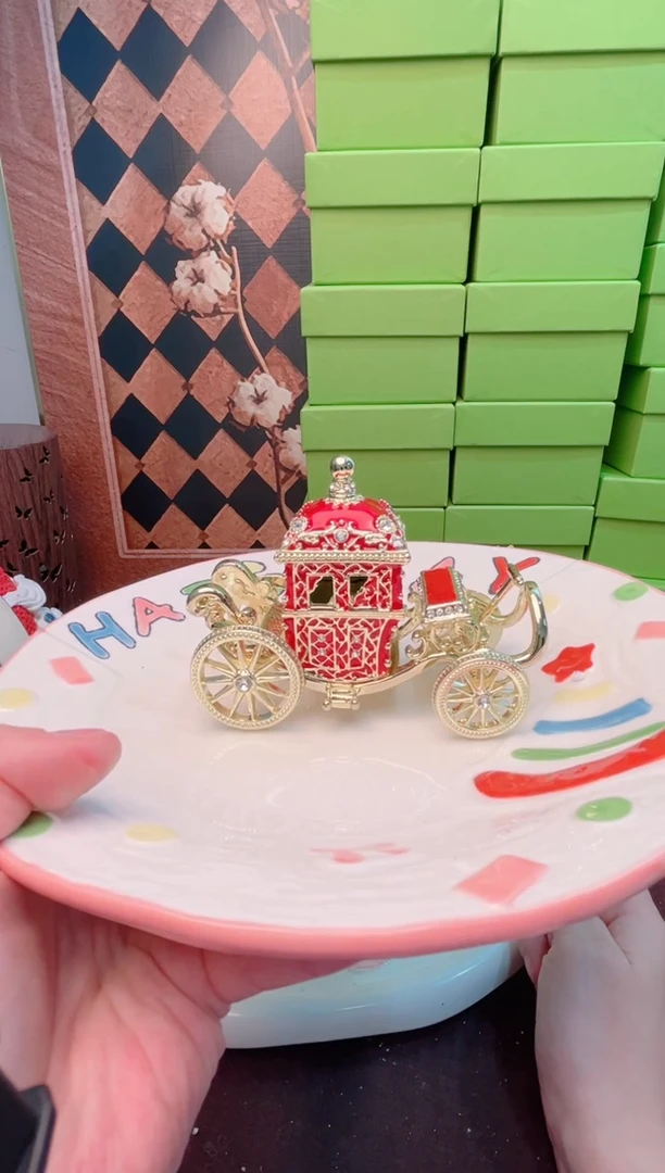 锌合金珐琅彩首饰盒摆件默认微瑕不退不换～